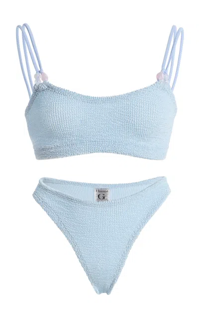 Hunza G Cassie Beaded Bikini In Blue