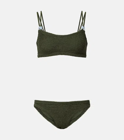 Hunza G Cassie Beaded Bikini In Green