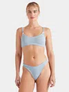 Hunza G Cassie Beaded Bikini Metallic Ice Blue In Multi