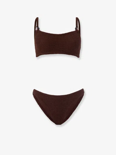 Hunza G Cassie The Original Crinkle Bikini In Brown