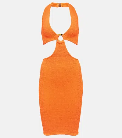 Hunza G Cecile Cutout Minidress In Orange