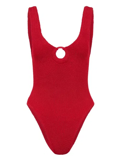 Hunza G 'celine Swim' One-piece Swimsuit In Red