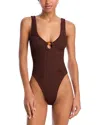 Hunza G Womens Black Celine Plunge-neck Swimsuit In Black