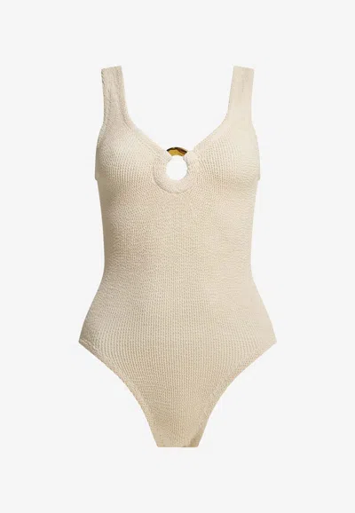 Hunza G Celine Crinkle One-piece Swimsuit In Pink