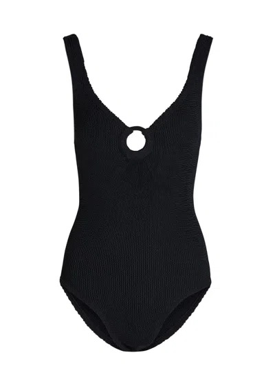 Hunza G Celine Crinkle Swimsuit In Black