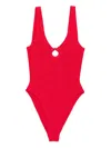 Hunza G Celine Crinkle Swimsuit In Red