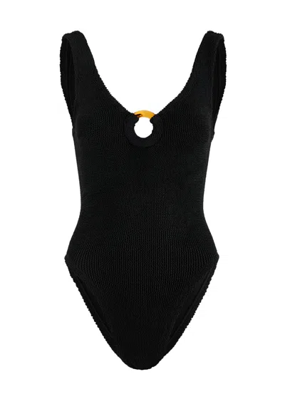 HUNZA G HUNZA G CELINE CUT-OUT SEERSUCKER SWIMSUIT