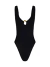 Hunza G Womens Black Celine Plunge-neck Swimsuit In Black