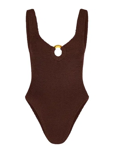 Hunza G Celine One-piece Swimsuit In Brown