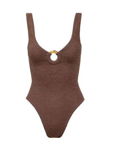 Hunza G Celine Swimsuit In Brown
