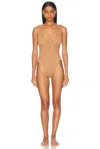 Hunza G Celine One Piece Swimsuit In Metallic Cocoa