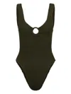 Hunza G Celine Ring-detail Swimsuit In Green
