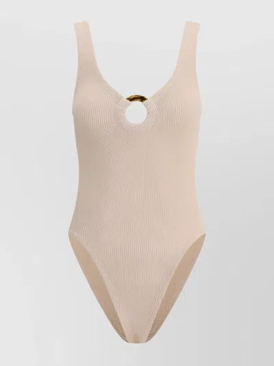 Hunza G Celine Seersucker Swimsuit In Pink