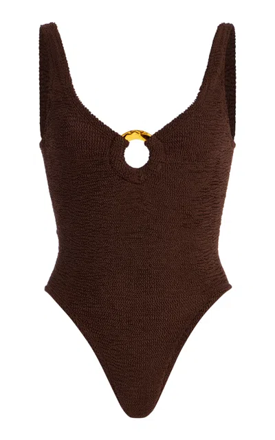 Hunza G Celine Seersucker One-piece Swimsuit