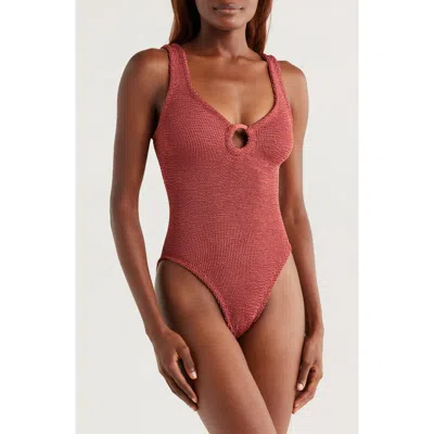 Hunza G Celine Stripe Seersucker One-piece Swimsuit