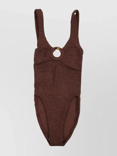 Hunza G Celine Swim Cut-out High-cut Scoop Textured