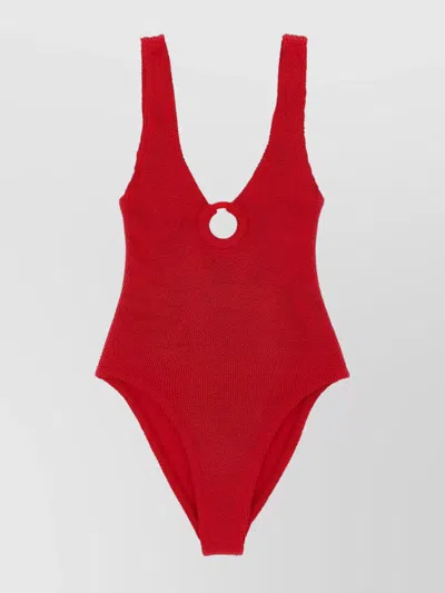 Hunza G 'celine Swim' One-piece Swimsuit In Red