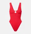 Hunza G 'celine' Red Swimsuit With Cut-out With Ring