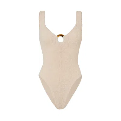 Hunza G 'celine' Swimsuit In Brown