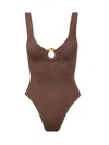 Hunza G Celine Swim In Metallic Chocolate