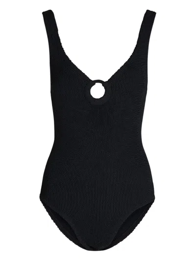 Hunza G Cenile Ring Swimsuit In Black