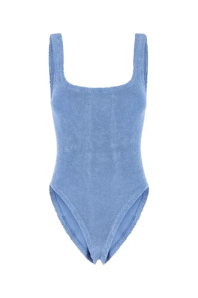 Hunza G Cerulean Blue Stretch Nylon Swimsuit