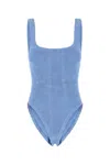 Hunza G Cerulean Blue Stretch Nylon Swimsuit In Blue