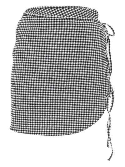 Hunza G Checked Sarong Mini Skirt