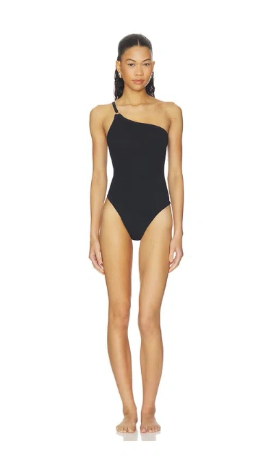 Hunza G Clara One-shoulder One-piece Swimsuit In Black
