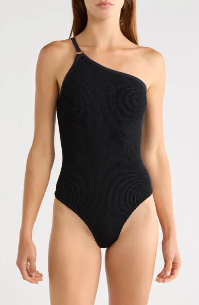 Hunza G Clara One-shoulder One-piece Swimsuit In Black