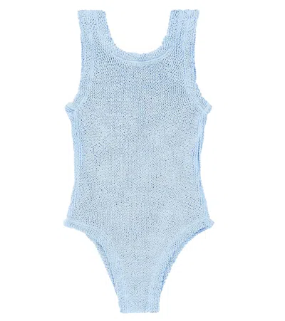 Hunza G Kids' Classic Swimsuit In Blue