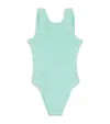 Hunza G Lara Bow-detail Ruffled Swimsuit In Green