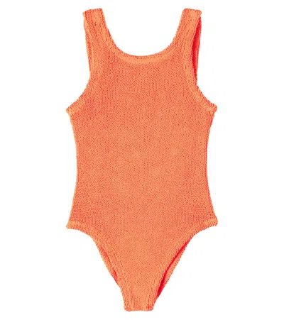 Hunza G Kids' Classic Swimsuit In Orange