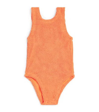 Hunza G Kids' Classic Swimsuit In Orange