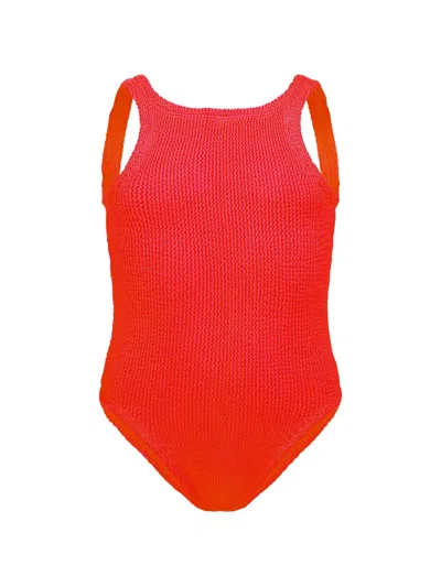 Hunza G Kids' Classic Swimsuit In Orange