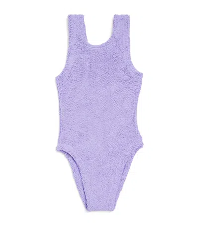Hunza G Kids' Classic Swimsuit In Purple