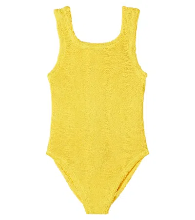 Hunza G Kids' Classic Swimsuit In Yellow
