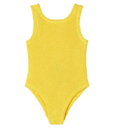 Hunza G Kids' Classic Swimsuit In Yellow