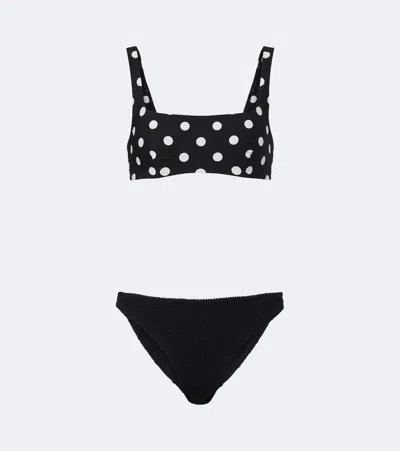 Hunza G Colette Polka-dot Bikini In Black