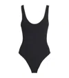 Hunza G Square One-piece Textured Swimsuit In Black