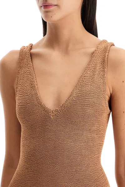 Hunza G Womens Metallic Cocoa Sadie Swimsuit In Multi