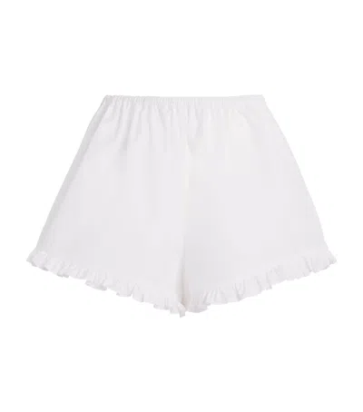 Hunza G Cotton Frill Shorts In White
