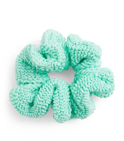 Hunza G Cotton Scrunchie In Blue