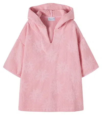 Hunza G Kids' Cotton Terry Poncho In Pink