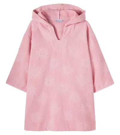 Hunza G Kids' Cotton Terry Poncho In Pink