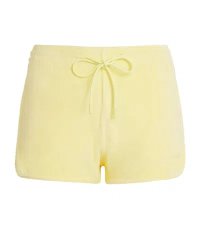 Hunza G Cotton Terry Towelling Shorts In Yellow