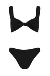 Hunza G Coverage Juno Bikini In Black | Twist Top &amp; Full Bust Support In Black