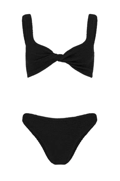 Hunza G Coverage Juno Bikini In Black | Twist Top &amp; Full Bust Support