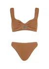 Hunza G Coverage Juno Bikini Metallic Cocoa In Brown