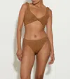 Hunza G Coverage Juno Bikini In Metallic Cocoa